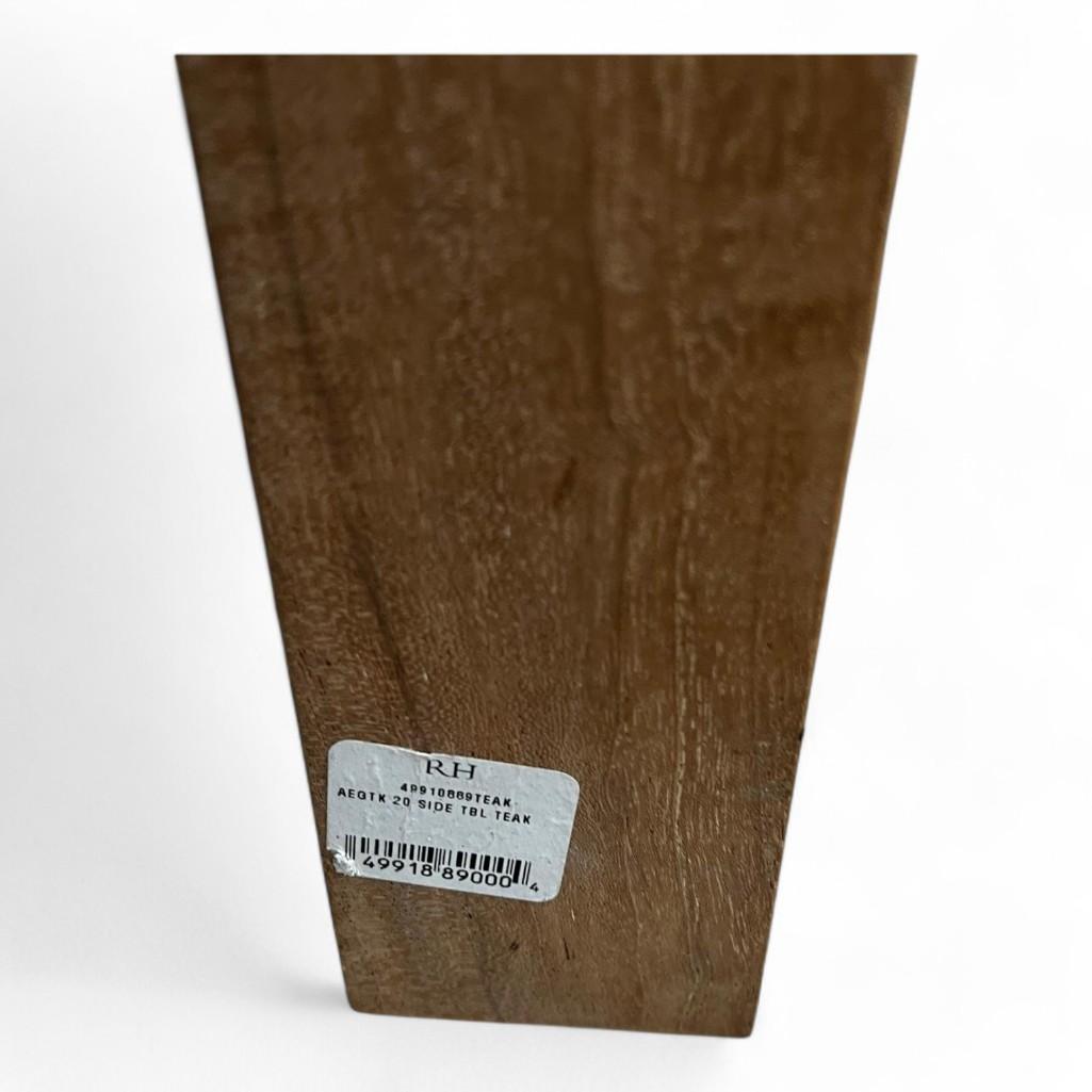 Restoration Hardware Teak Outdoor Side End Table, Natural Teak, Aegean Collection - Weathered Teak