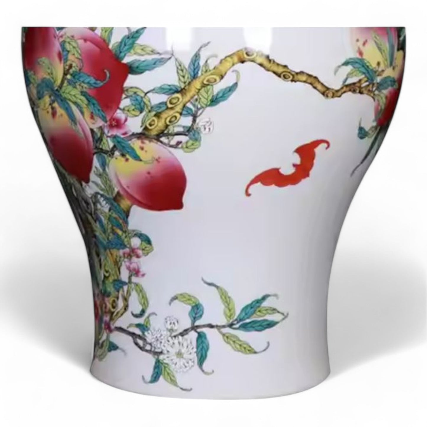 Custom Chinese Hand-Painted Porcelain Ginger Jar Peach Motif Home Decor, Signed