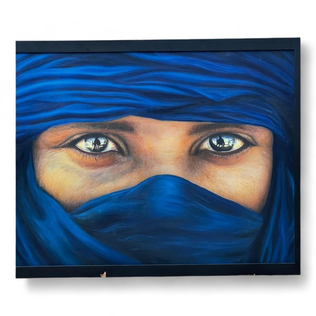Framed Wall Art of National Geographic Cover Afghani Girl- Blue Men of the Sahara