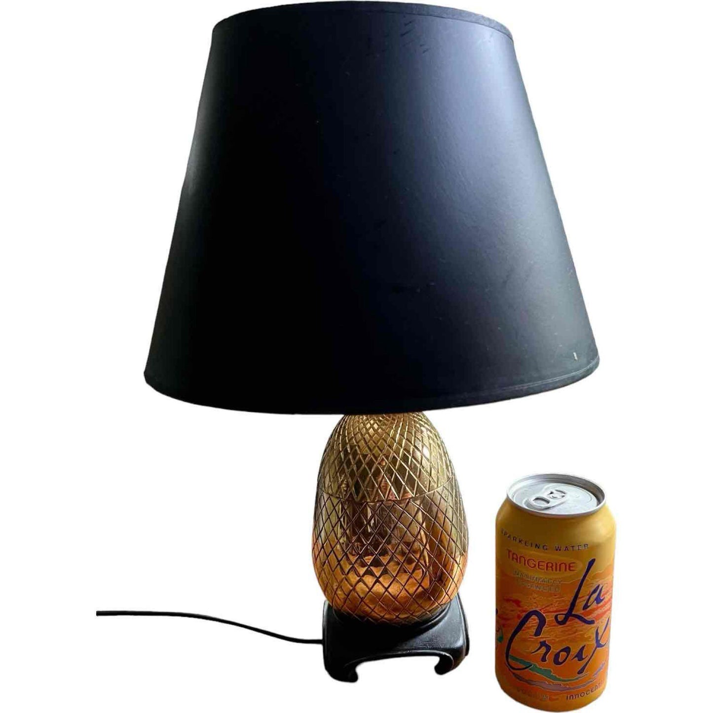 Vintage Small Table Lamp Brass Pineapple Base