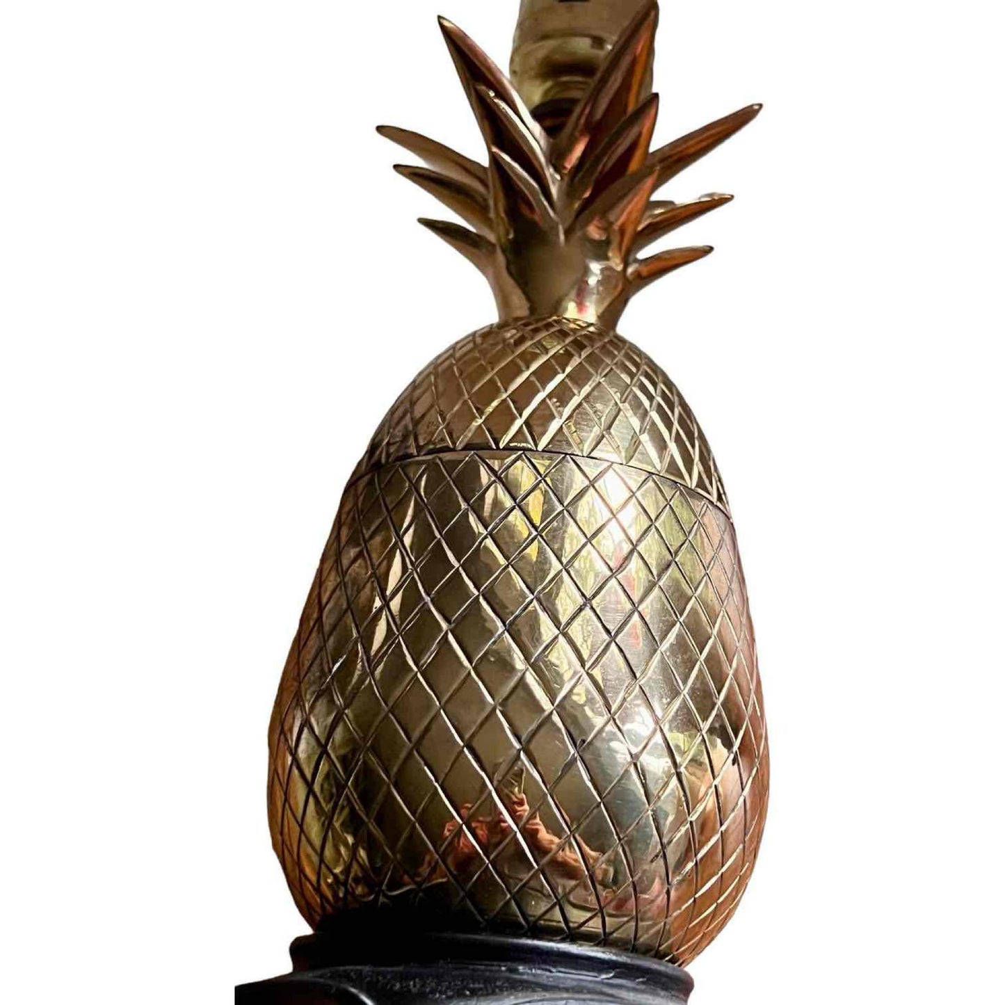 Vintage Small Table Lamp Brass Pineapple Base