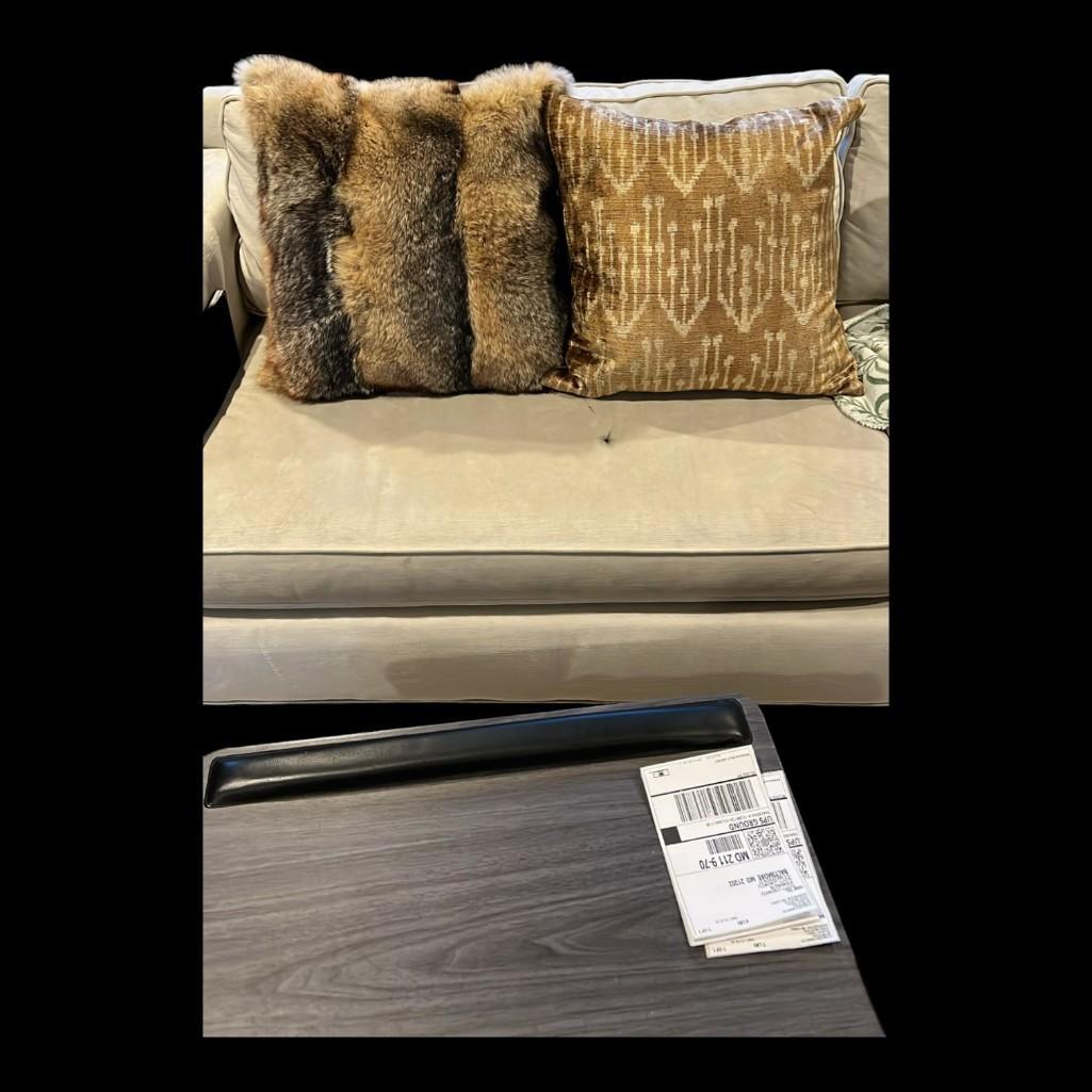 Williams Sonoma Velvet Gold and Cream Accent Pillow