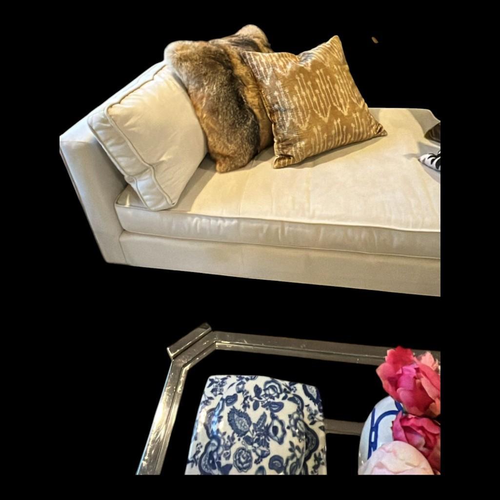 Williams Sonoma Velvet Gold and Cream Accent Pillow