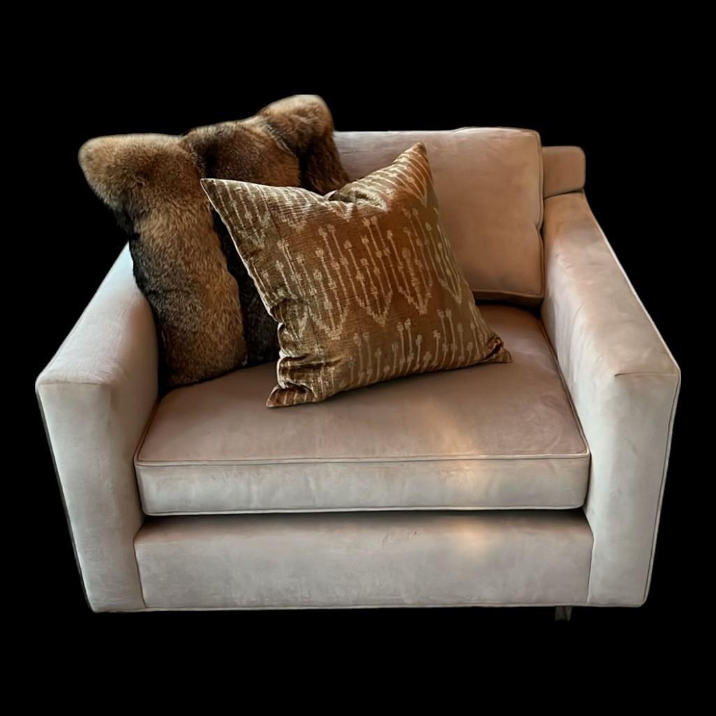 Williams Sonoma Velvet Gold and Cream Accent Pillow