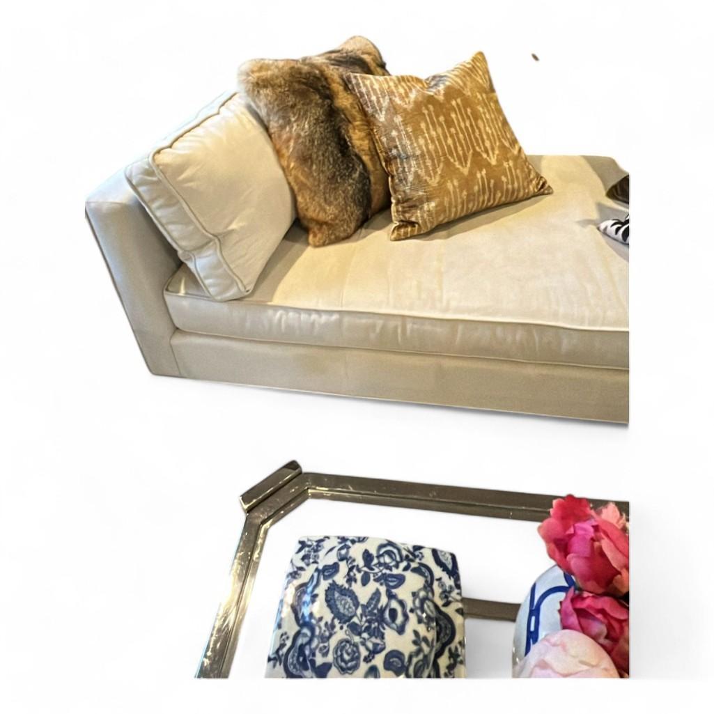 Williams Sonoma Velvet Gold and Cream Accent Pillow