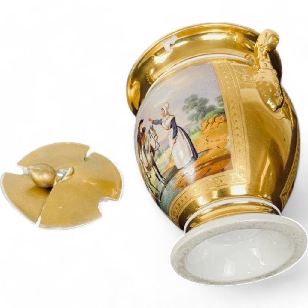 Rare French Early 19th Century Old Paris Porcelain Coffee & Chocolate Set - Antique Collectible, Luxury Home Decor, Valued at $20,000