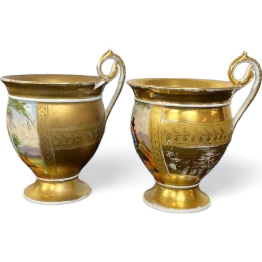 Rare French Early 19th Century Old Paris Porcelain Coffee & Chocolate Set - Antique Collectible, Luxury Home Decor, Valued at $20,000