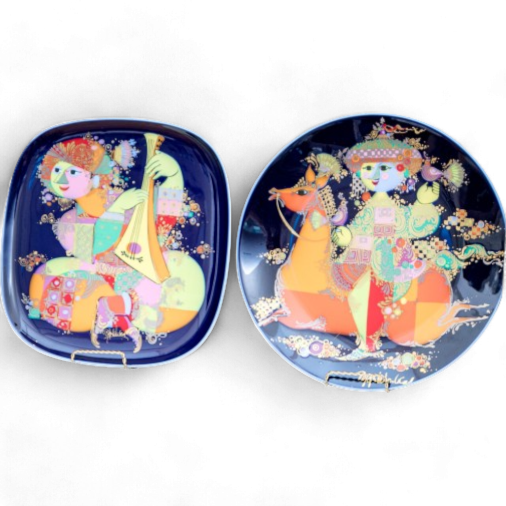 Rosenthal Germany Pair of Gorgeous Colorful Display Plates