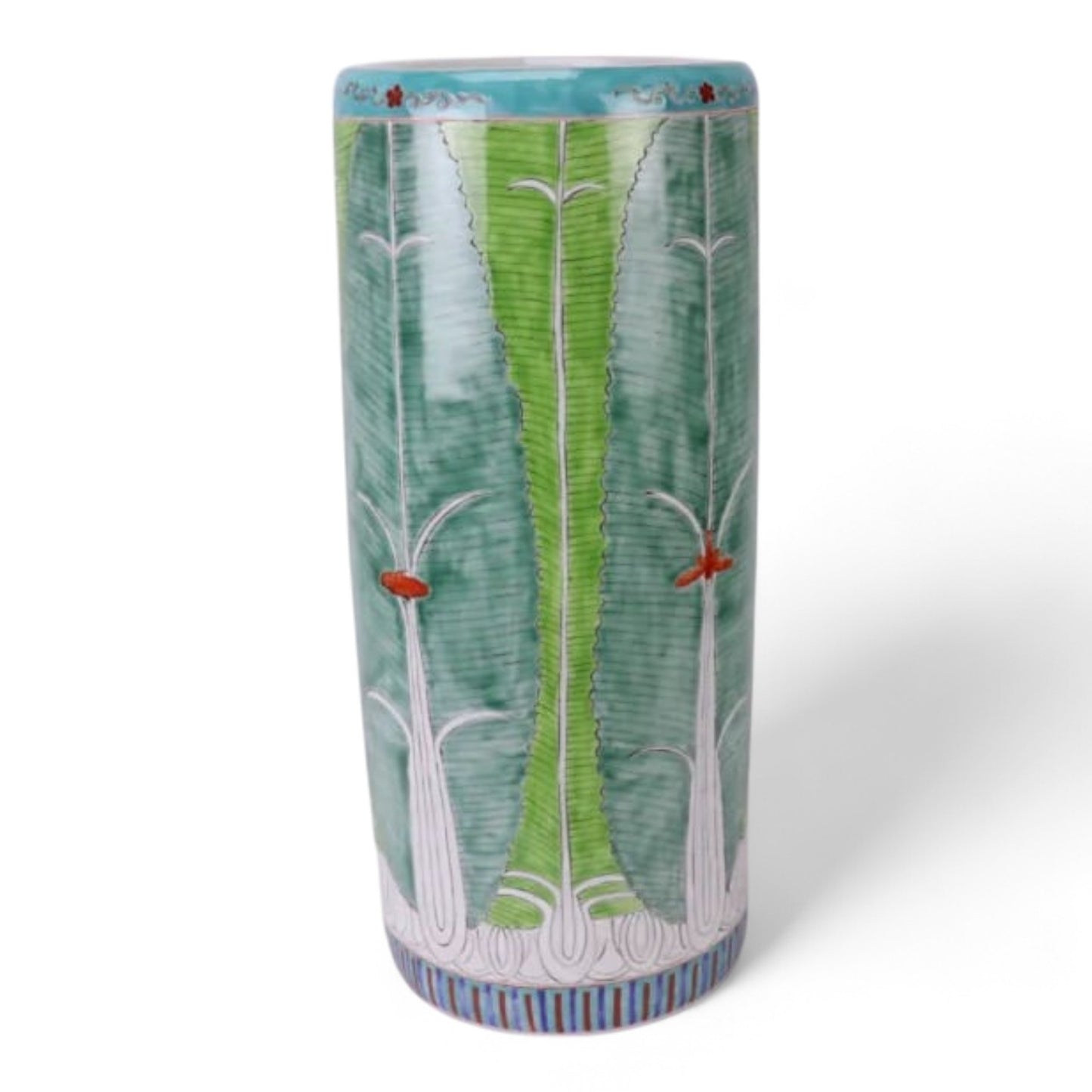 Chinese Hand-Painted Cabbage Bok Choy Ceramic Umbrella Stand/Holder/Rack by Trunky Fresh