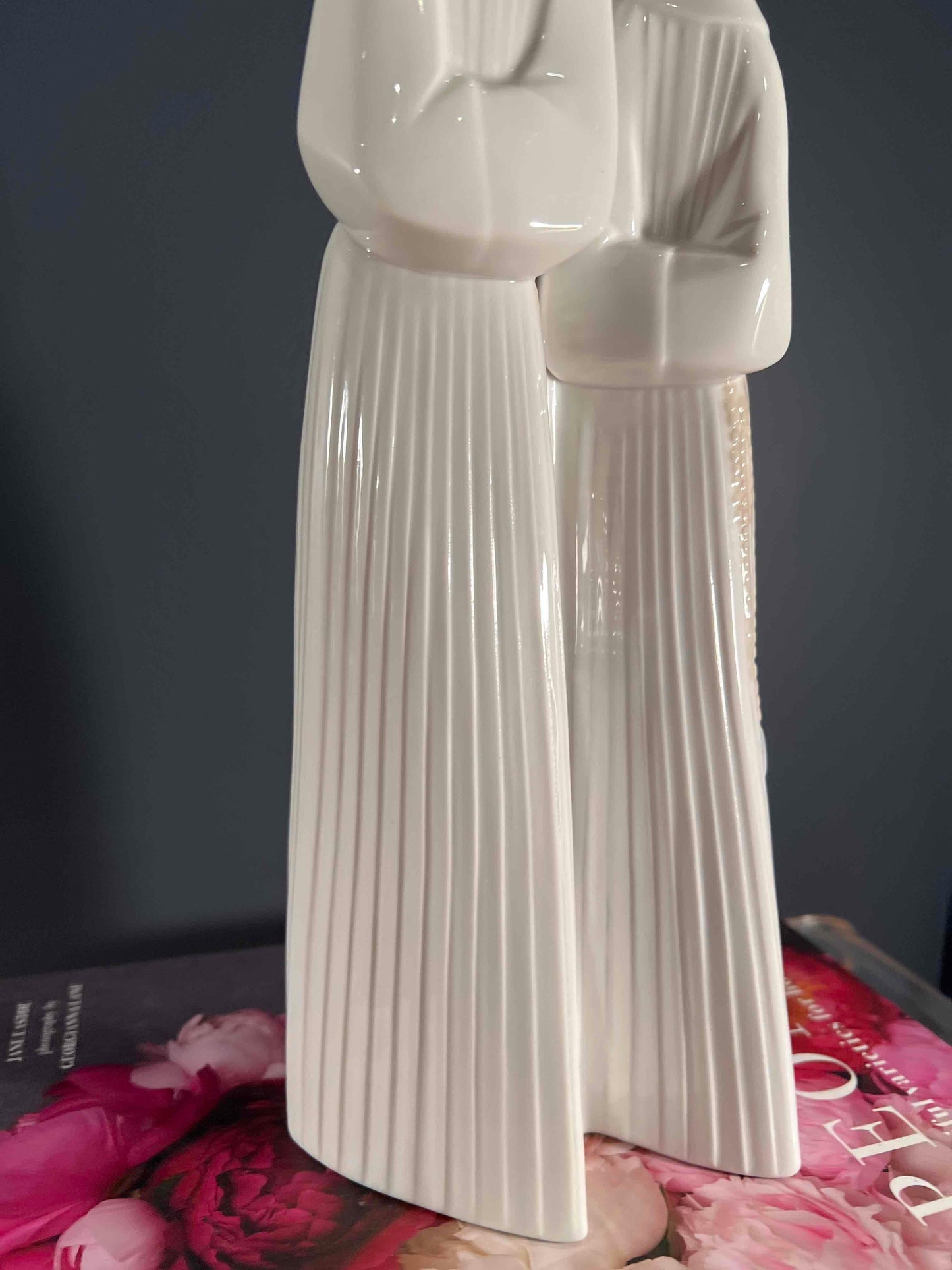 Retired Lladro Nuns Porcelain Figurine - White Gloss Porcelain, Two Nuns