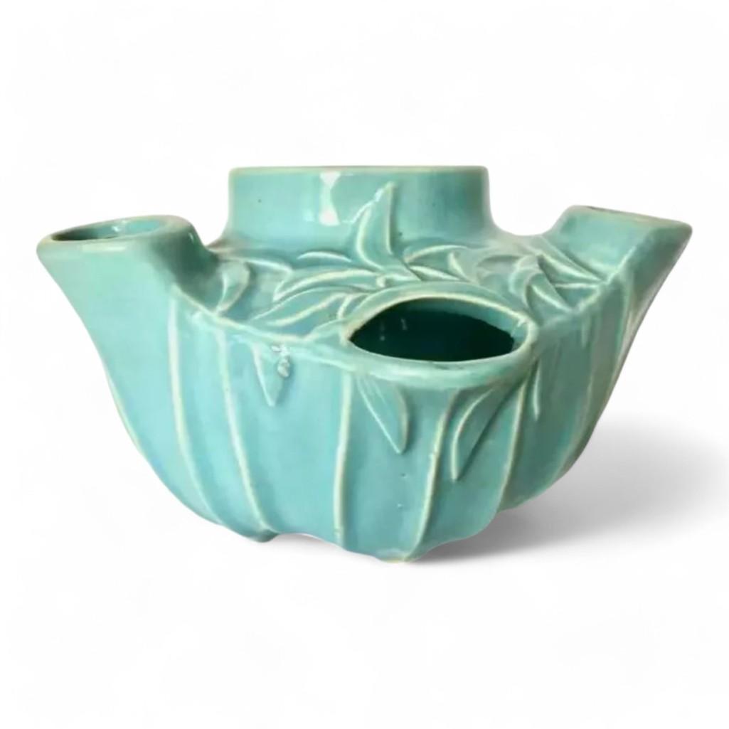 RARE Vintage Aqua McCoy Pottery Vintage Hanging Strawberry Planter 1950s