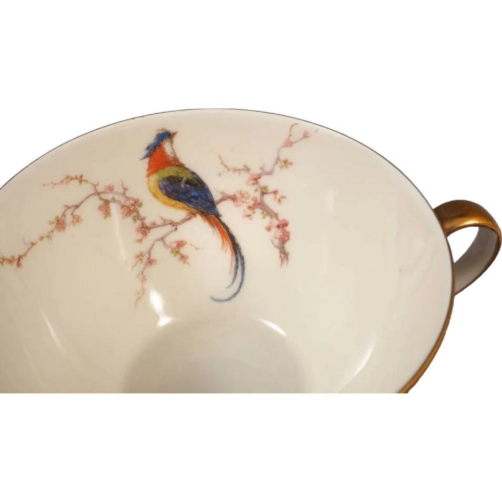 Limoges France HAVILAND PARADISE Cream Soup Bouillon Bowl Saucer