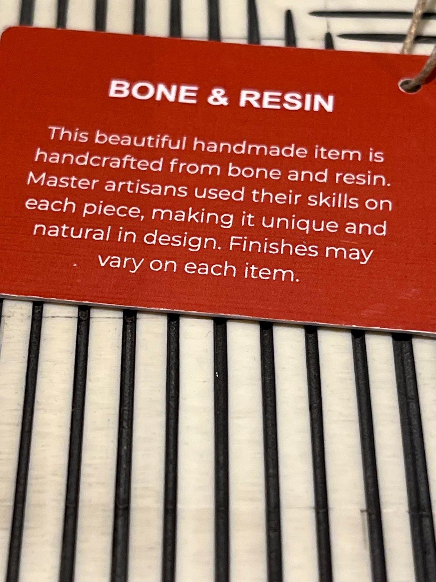 Decorative Hand Crafted Serving Tray, Bone & Resin
