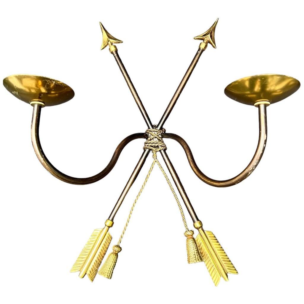 Pair of Bronze Arrows Sconce Wall Decor, Wall Candle Holder, Wall Lamps