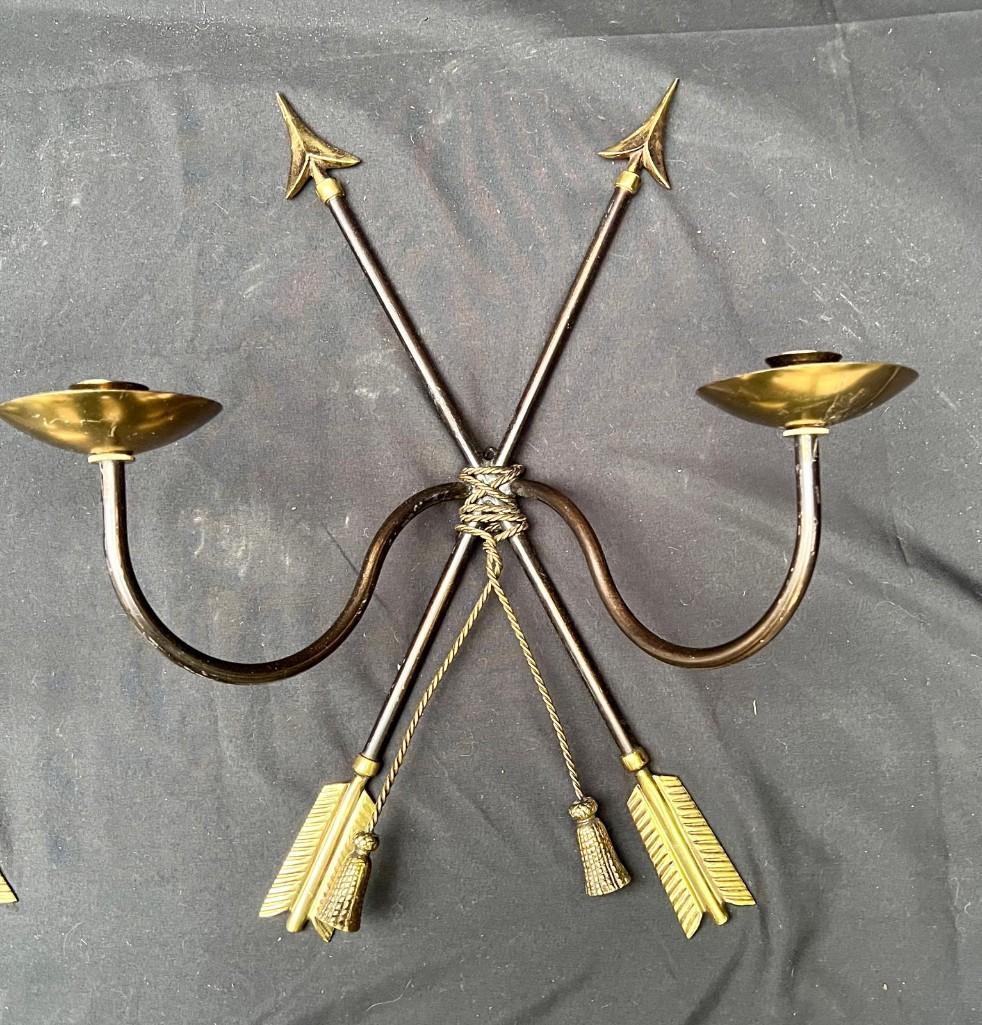 Pair of Bronze Arrows Sconce Wall Decor, Wall Candle Holder, Wall Lamps