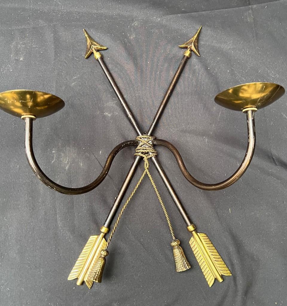 Pair of Bronze Arrows Sconce Wall Decor, Wall Candle Holder, Wall Lamps