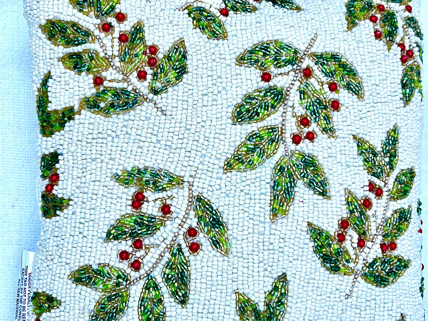 Holiday Accent Throw Pillow, Holly and Berries Motif, a Pair