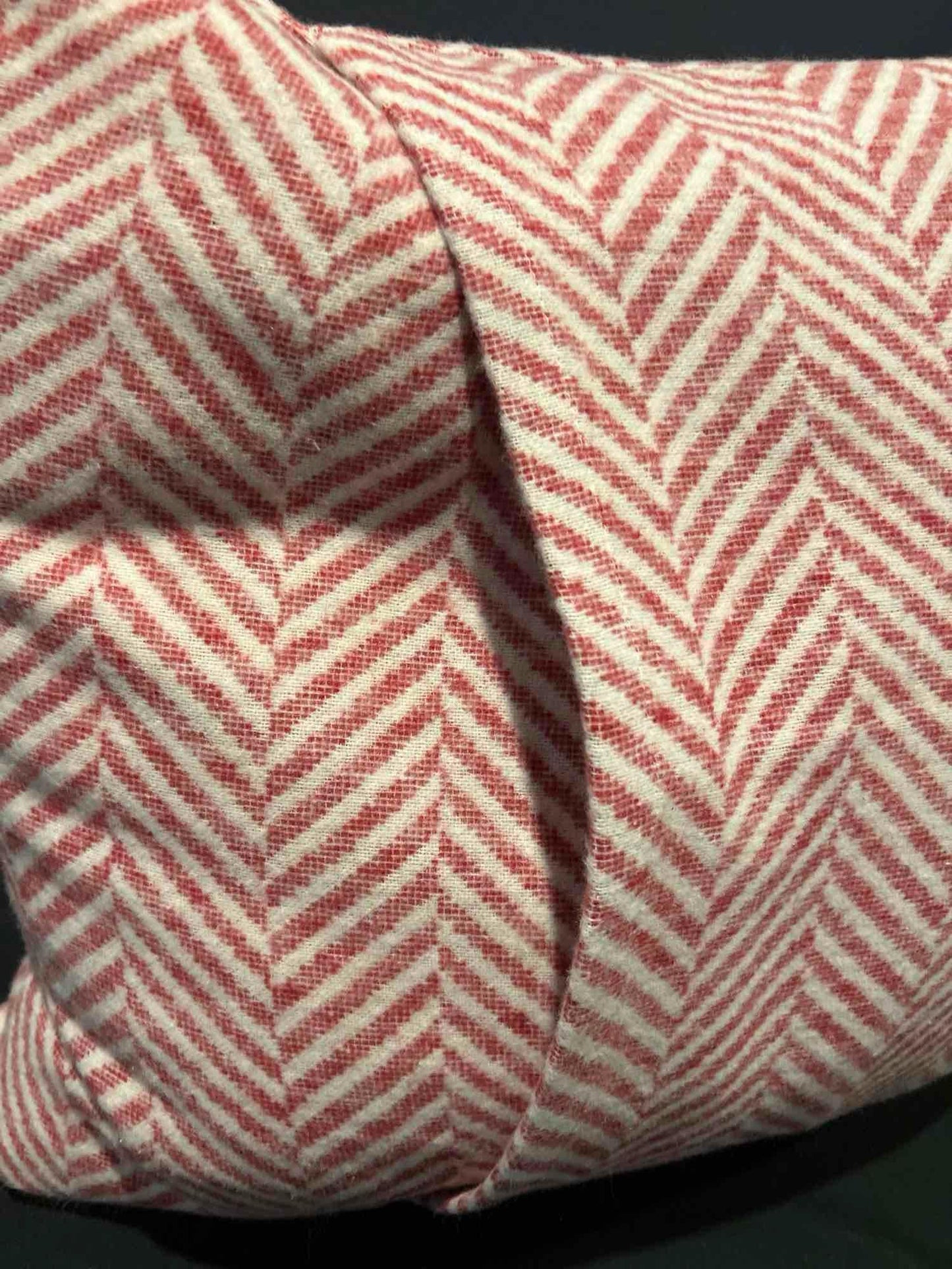 David Fussenger Luxury Austrian Decorative Accent Throw Pillow, Holiday Red And White Chevron Deer