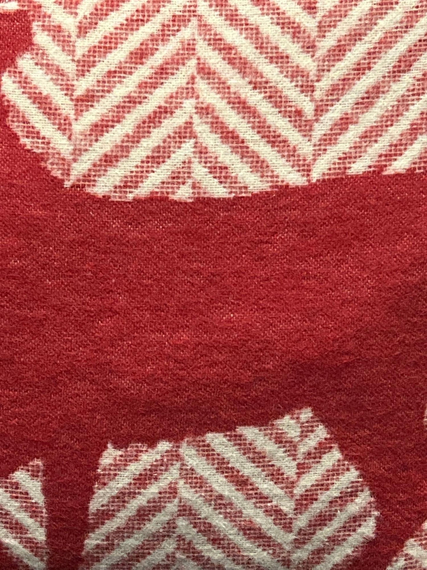 David Fussenger Luxury Austrian Decorative Accent Throw Pillow, Holiday Red And White Chevron Deer