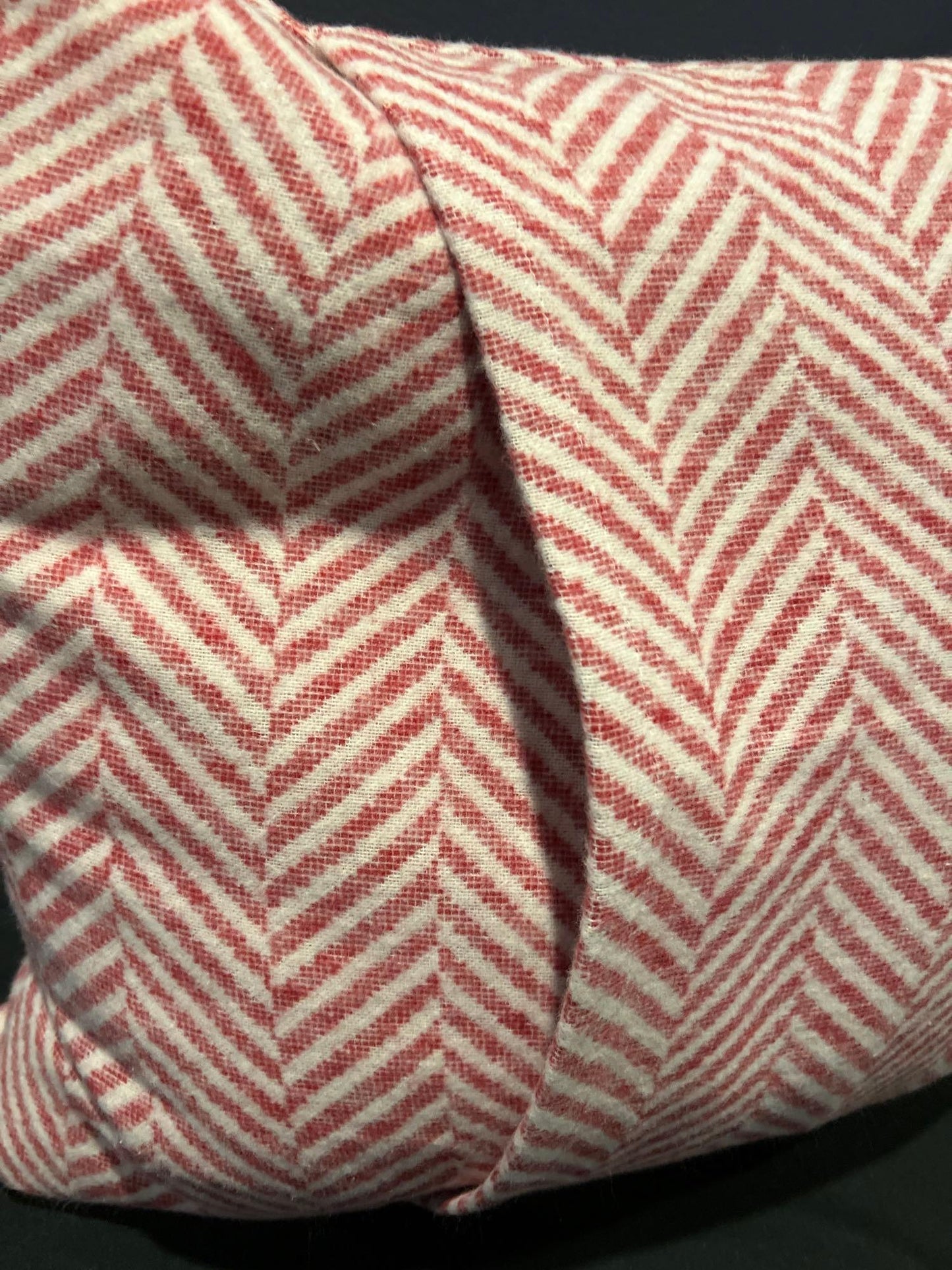 David Fussenger Luxury Austrian Decorative Accent Throw Pillow, Holiday Red And White Chevron Deer