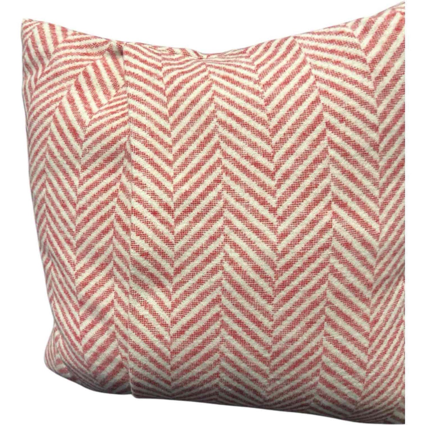 David Fussenger Luxury Austrian Decorative Accent Throw Pillow, Holiday Red And White Chevron Deer