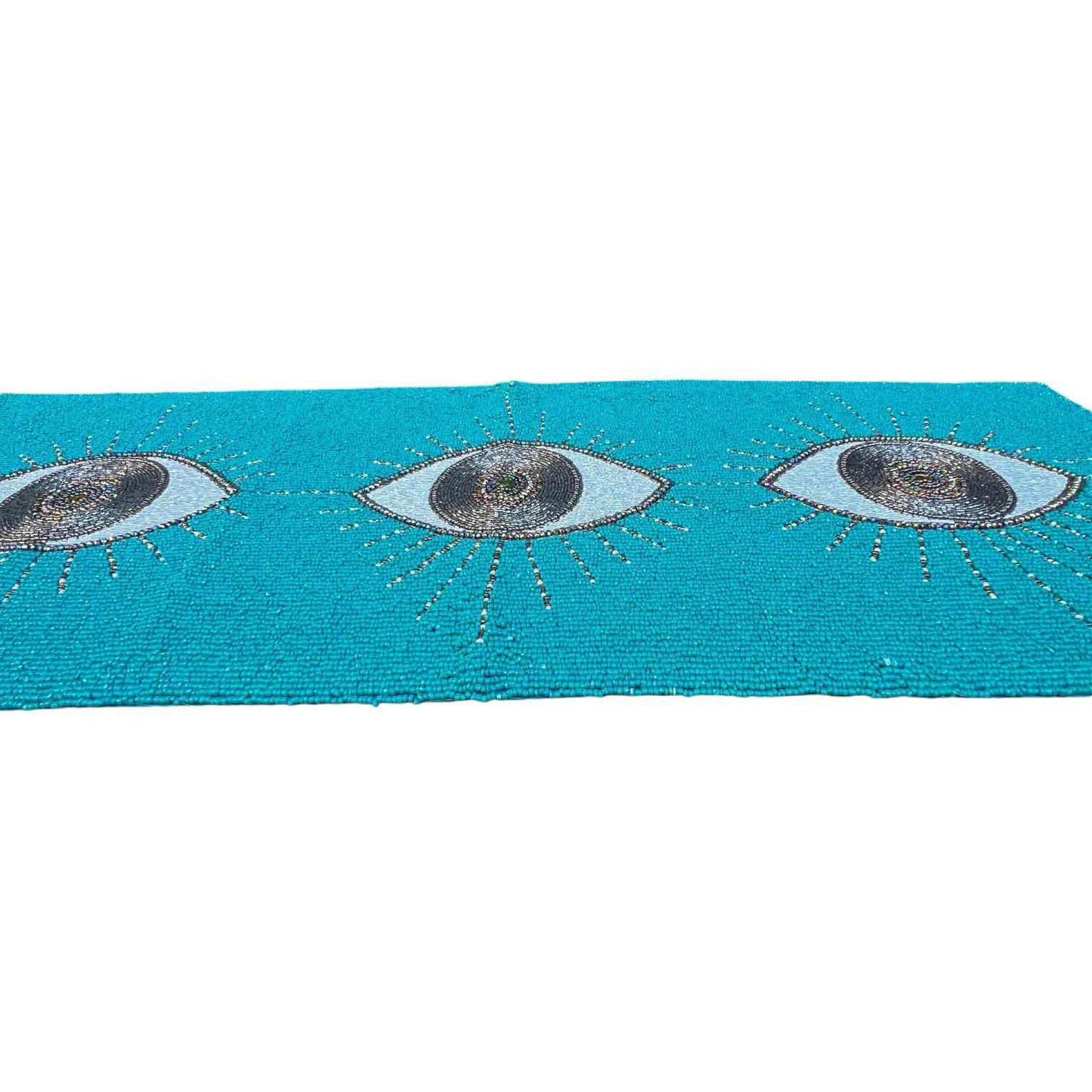 Evil Eye Motif Beaded Centerpiece Runner