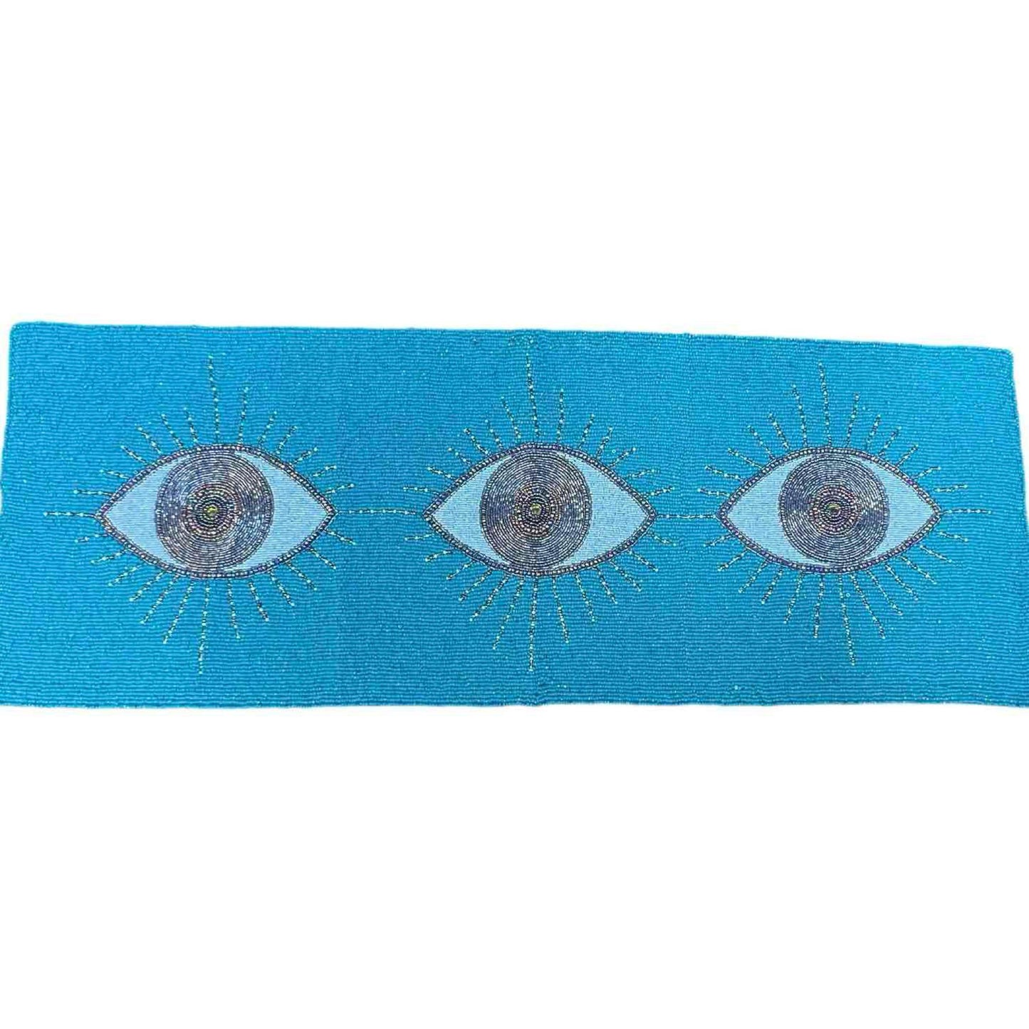 Evil Eye Motif Beaded Centerpiece Runner