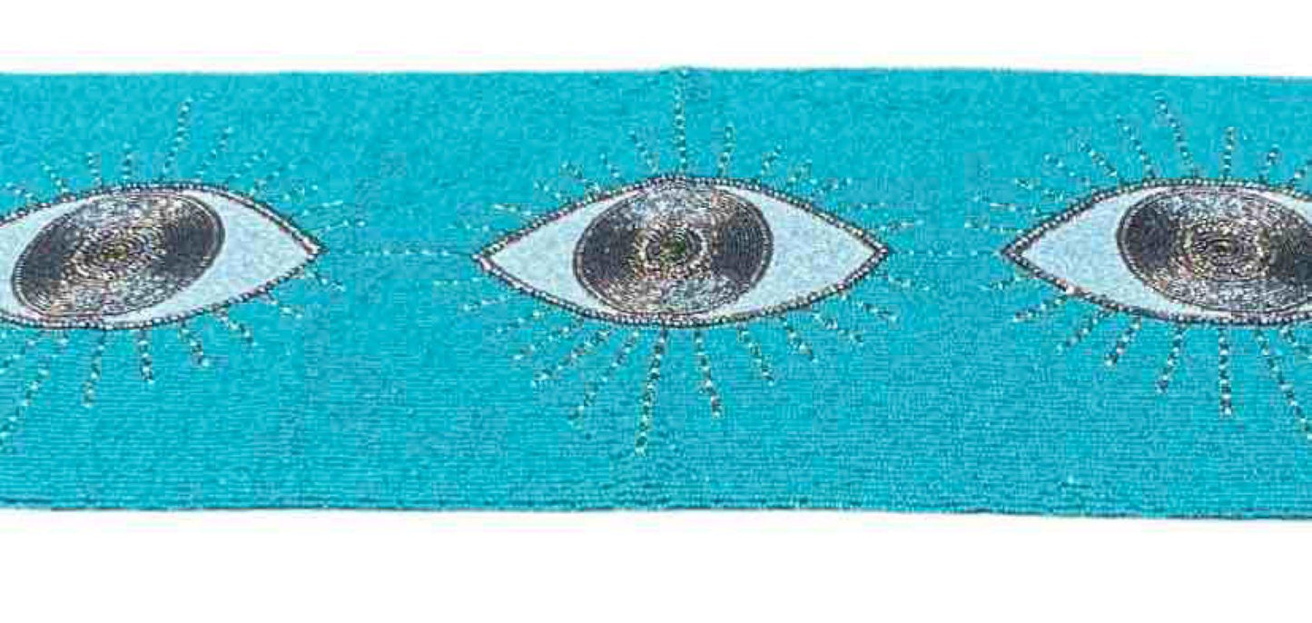 Evil Eye Motif Beaded Centerpiece Runner