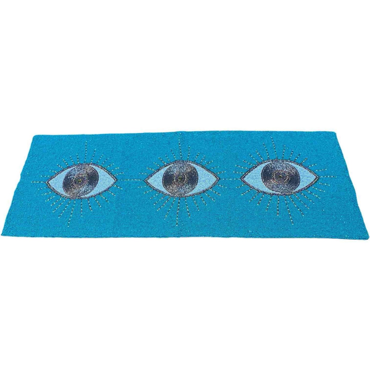 Evil Eye Motif Beaded Centerpiece Runner