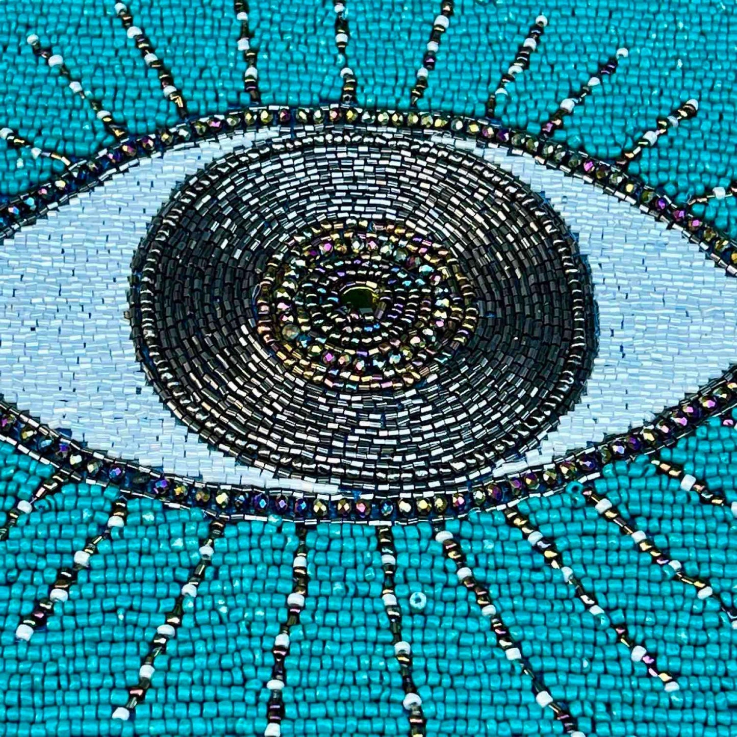 Evil Eye Motif Beaded Centerpiece Runner