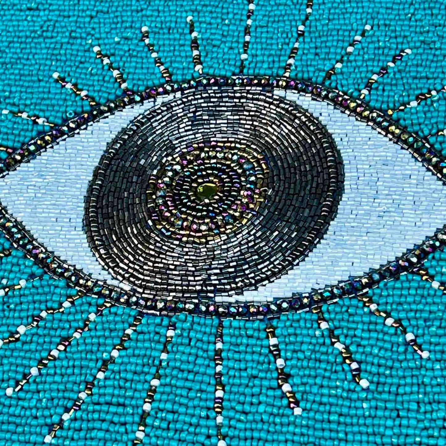Evil Eye Motif Beaded Centerpiece Runner