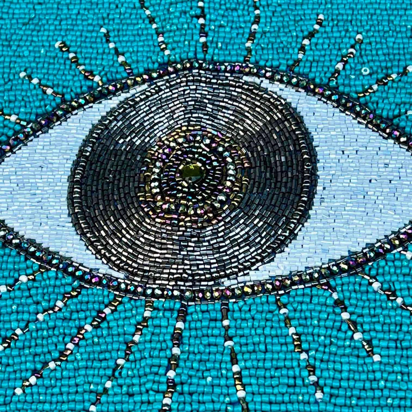 Evil Eye Motif Beaded Centerpiece Runner