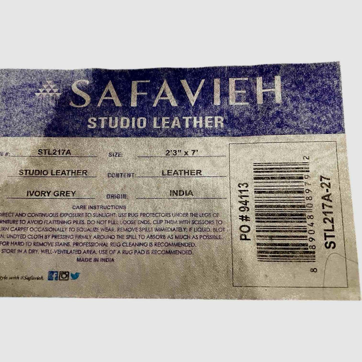 Fantastic Safavieh Genuine Cowhide Patchwork Leather Floor Runner, Decorative Rug