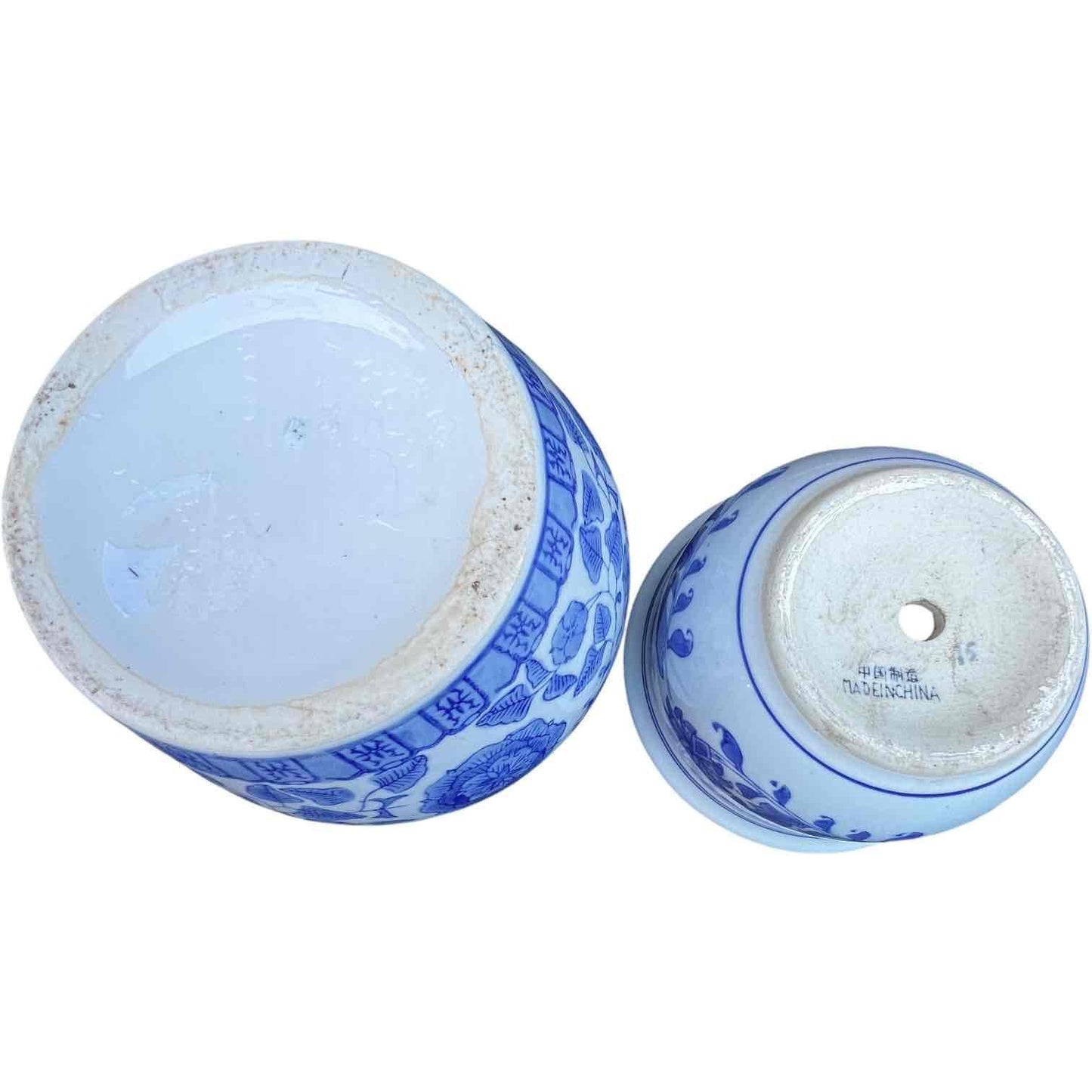 Grouping of 3 Blue and White Chinoiserie Planters