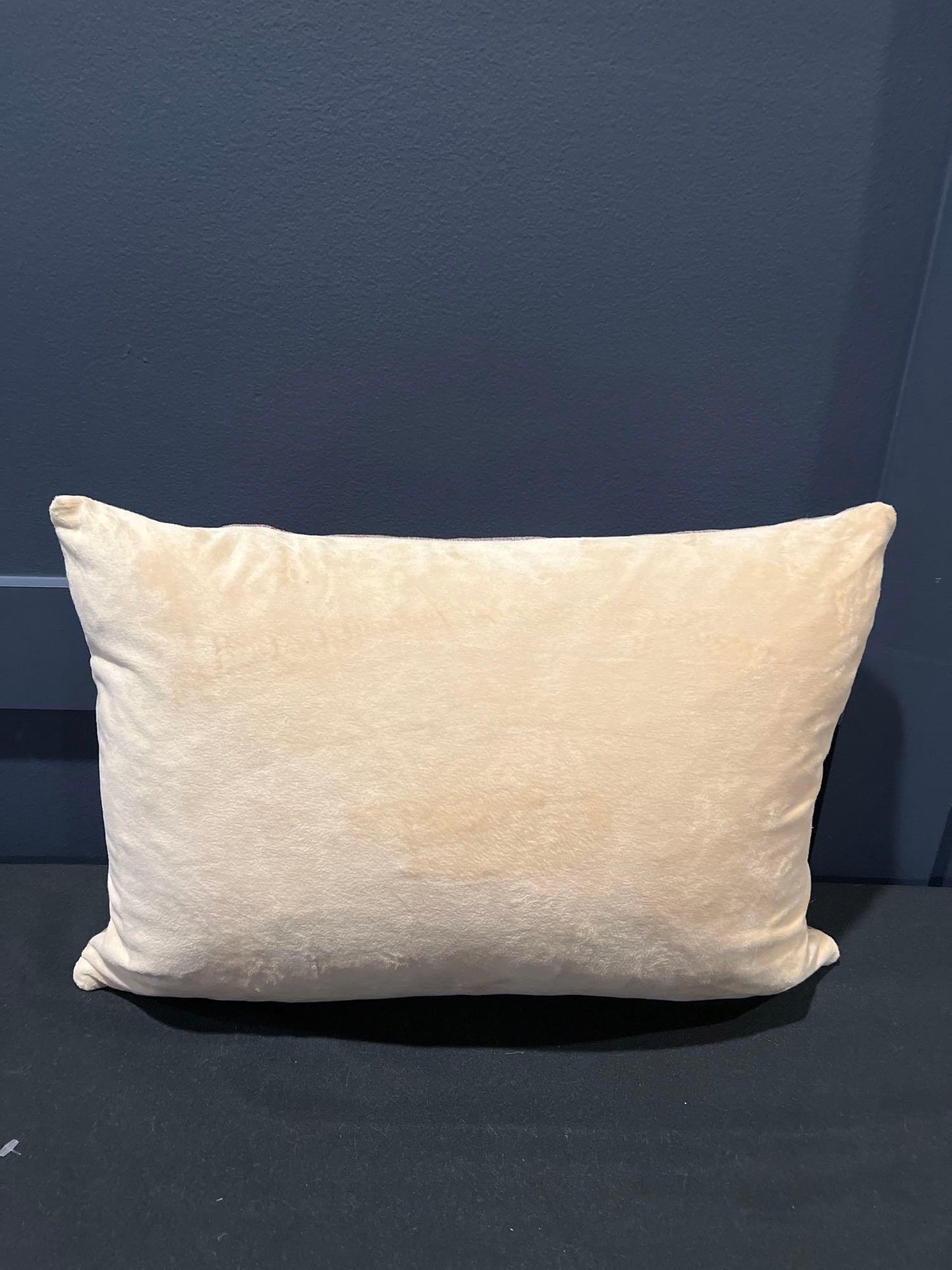 Luxury Tapestry Lumbar Pillow by Rolande Du Dreuilh French Designer - Nude Reindeer Motif, Christmas Decorative Pillow