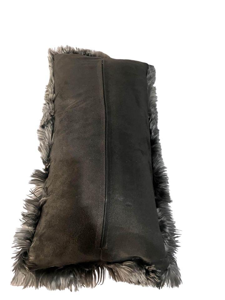 Luxurious Genuine Alpaca Gray Lumbar Accent Pillow