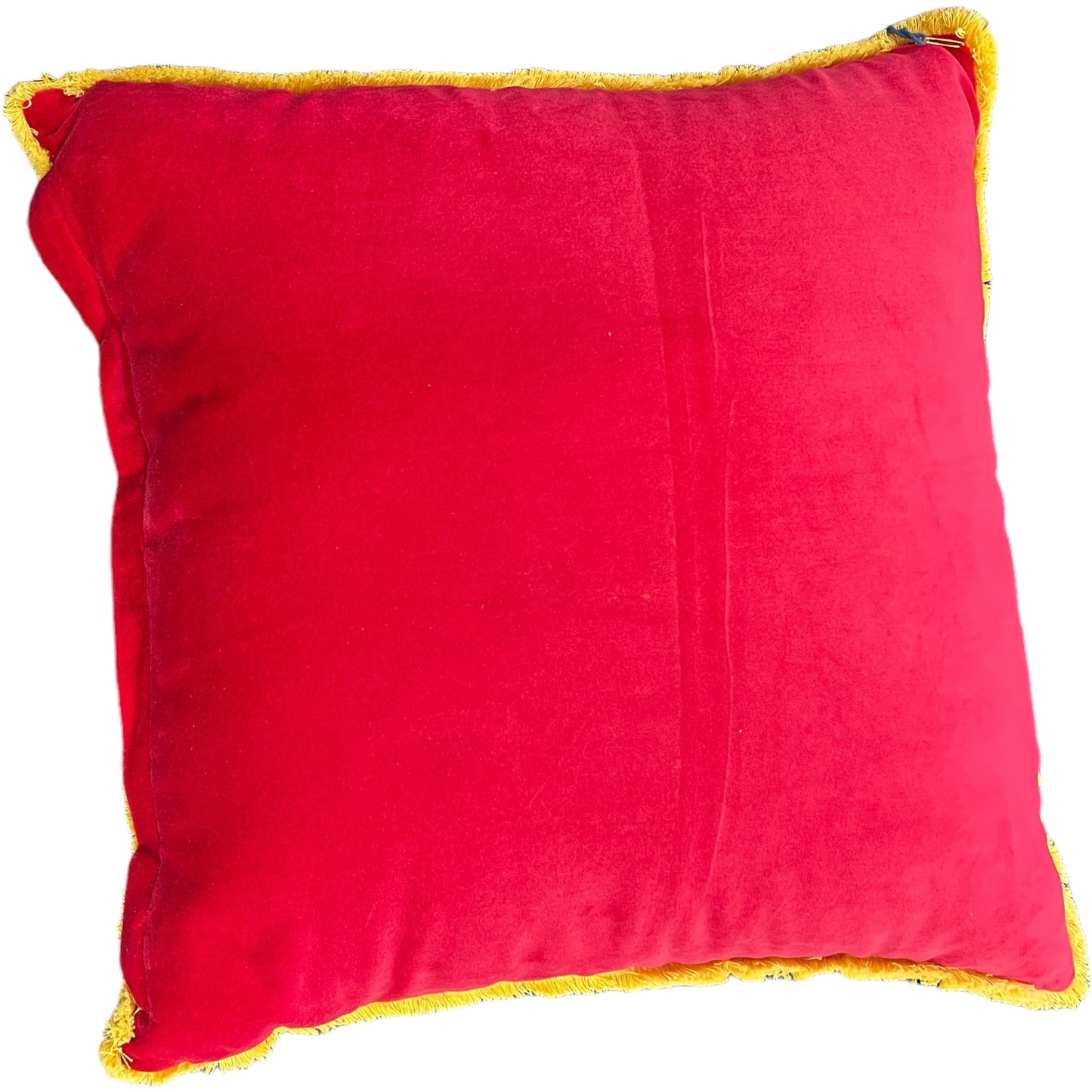 Radiant Retreat: Mandala Accent Pillow in Vivid Velvet Beaded Bohemian Colors