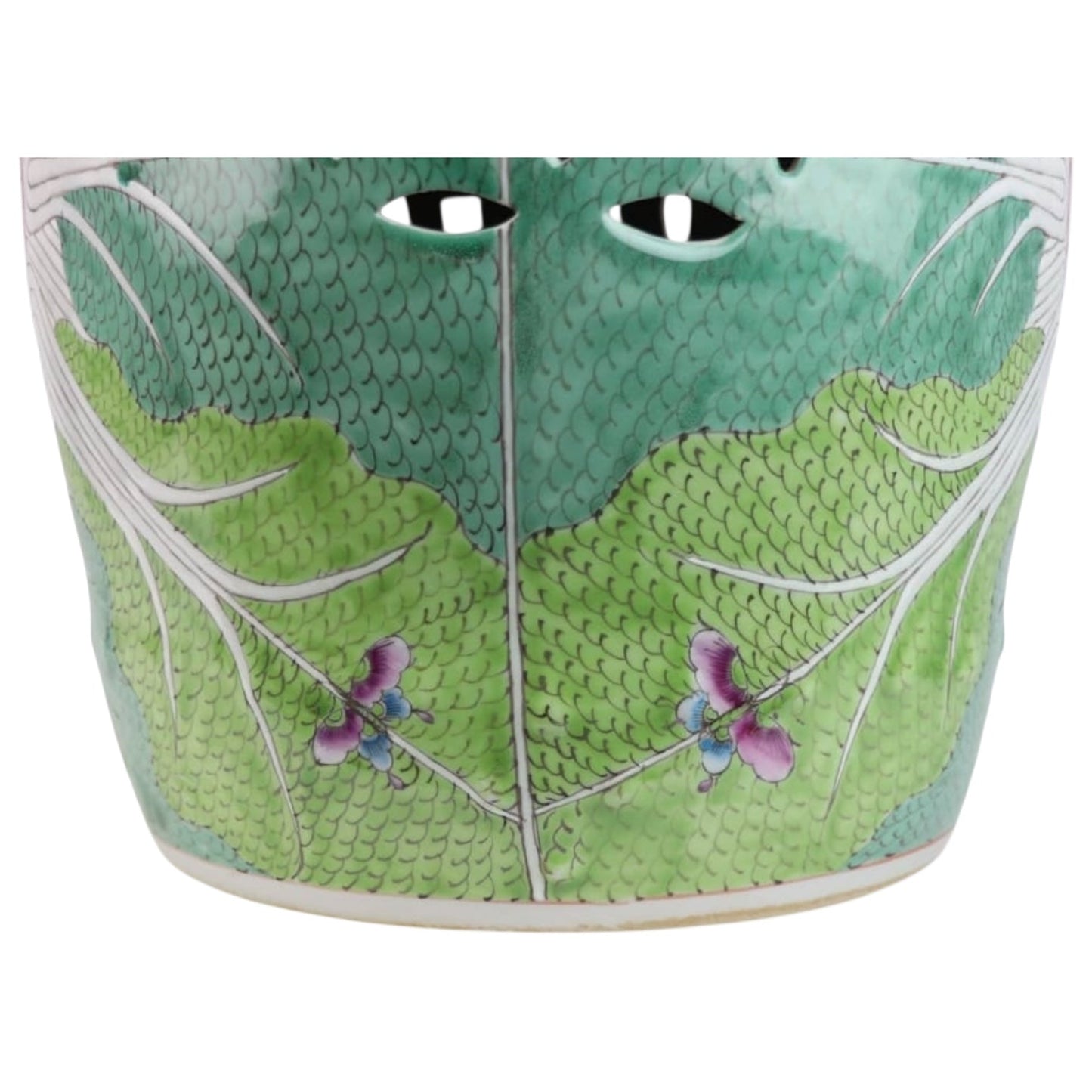 Green Hand-Painted Bok Choy Porcelain Garden Stools