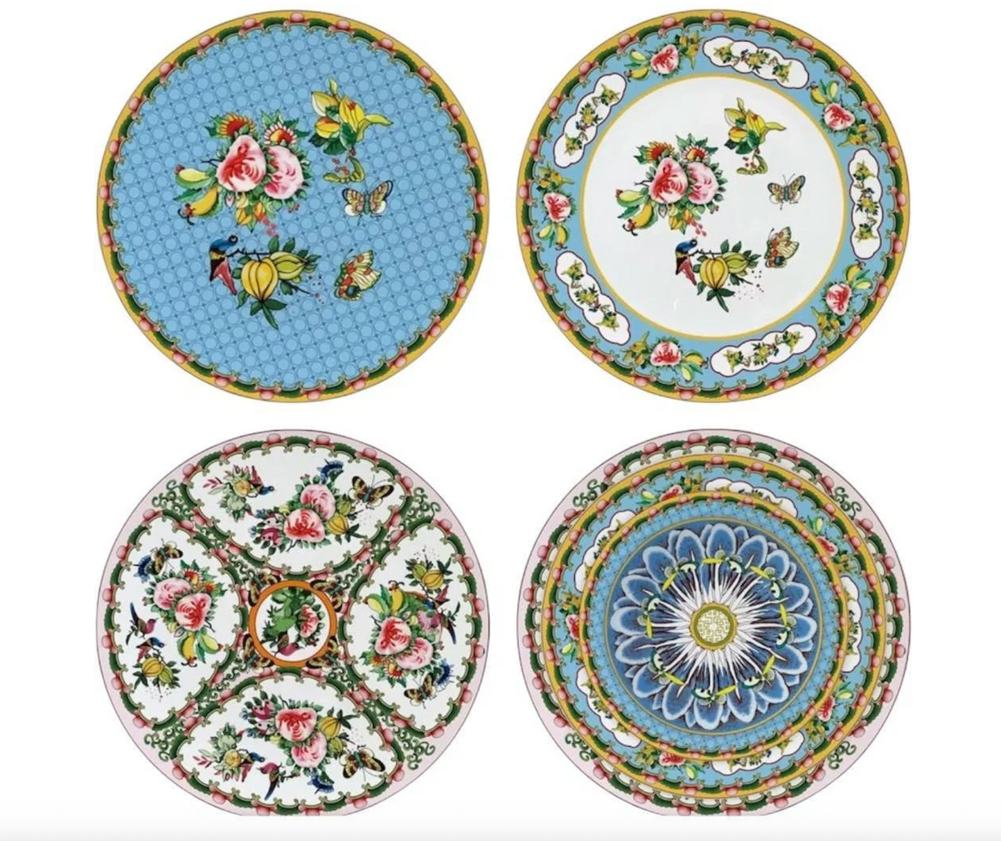 Modern Famille Rose Bone China Dinnerware Set