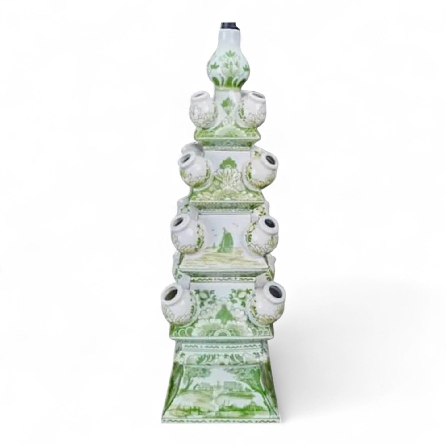 Pair of Hand-Painted Jingdezhen Porcelain Tulipiere Vase