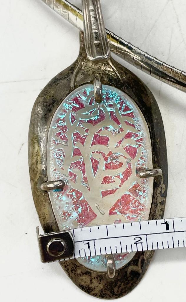 Votolato Dichroic Sterling Silver and Glass Pendant