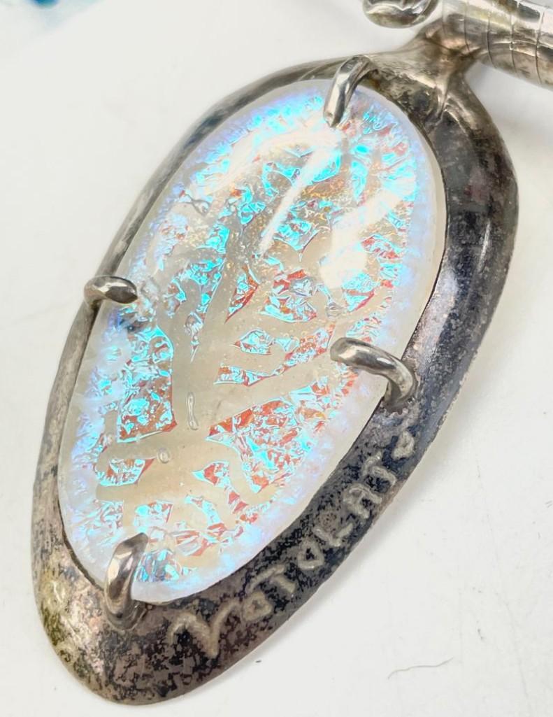Votolato Dichroic Sterling Silver and Glass Pendant