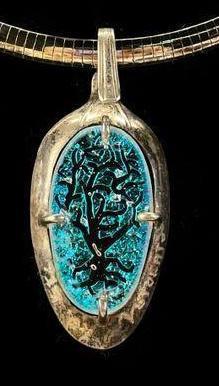 Votolato Dichroic Sterling Silver and Glass Pendant
