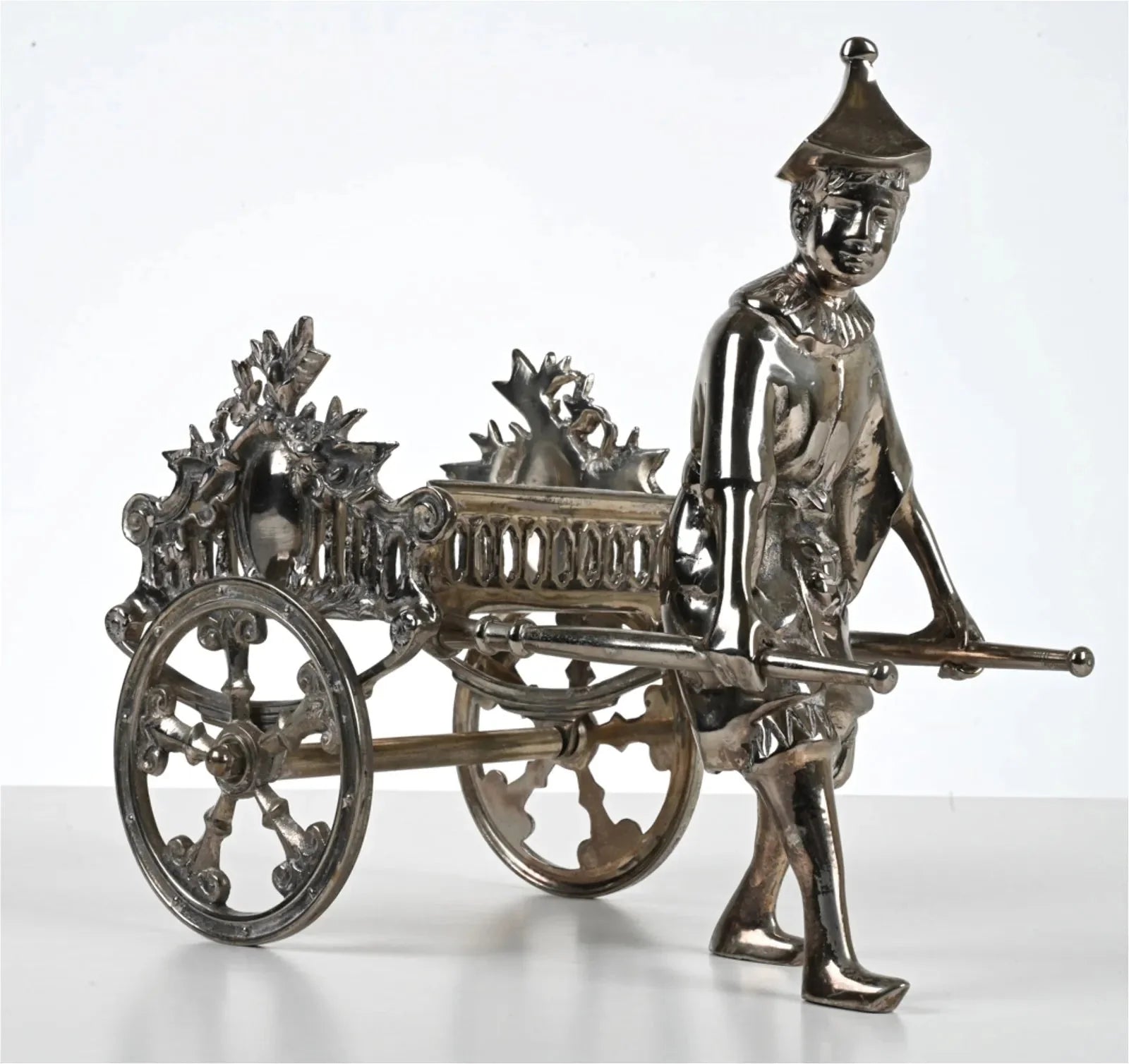 Silver-Plated Chinoiserie Figurative Sculpture Centerpiece -