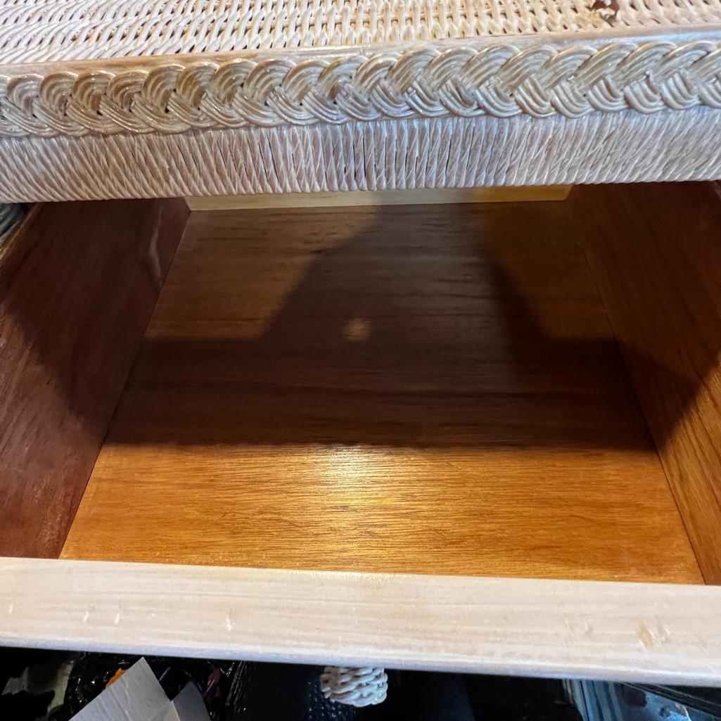 Vintage Henry Link White Wicker Dresser 6 Layer Chest