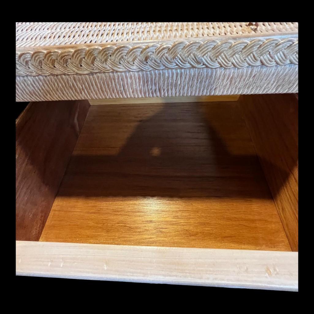 Vintage Henry Link White Wicker Dresser 6 Layer Chest