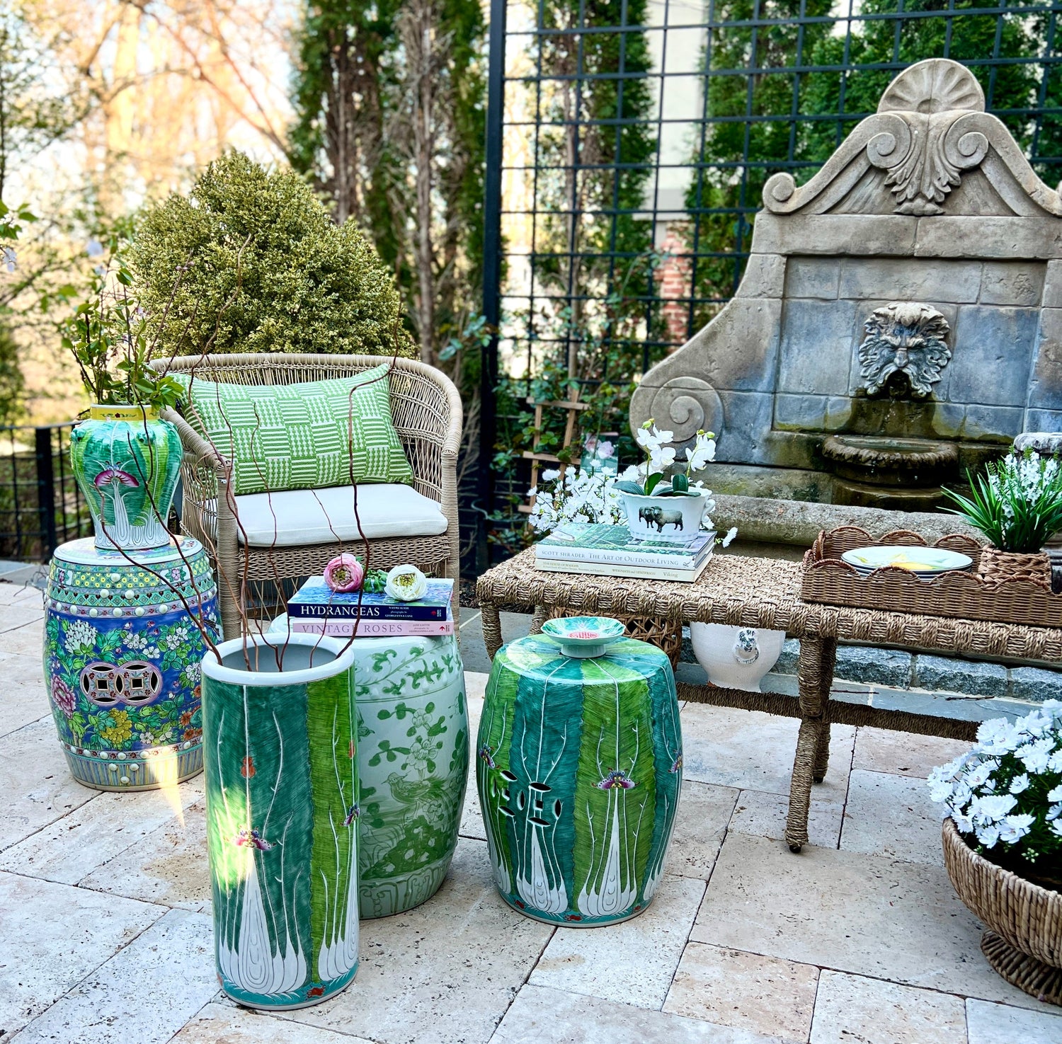 The Bok Choy Collection Hand Painted Famille Verte Porcelain