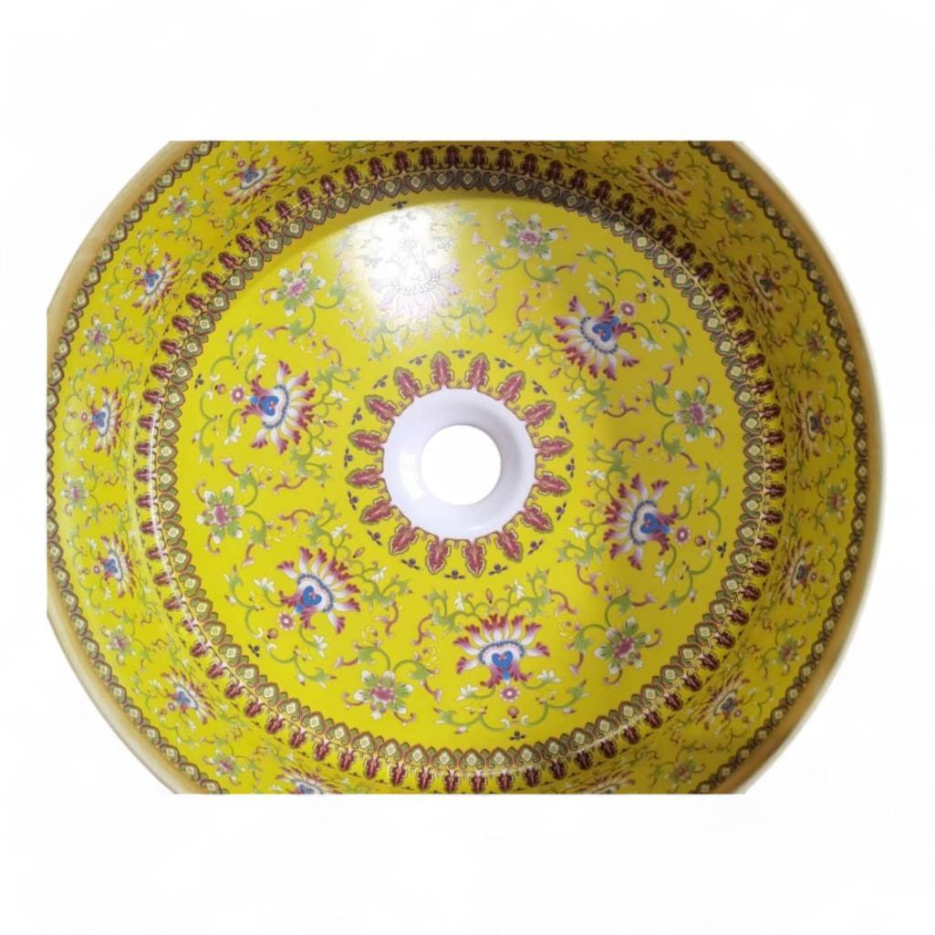 Yellow Enamel Wash Basin - Handcrafted in Jingdezhen