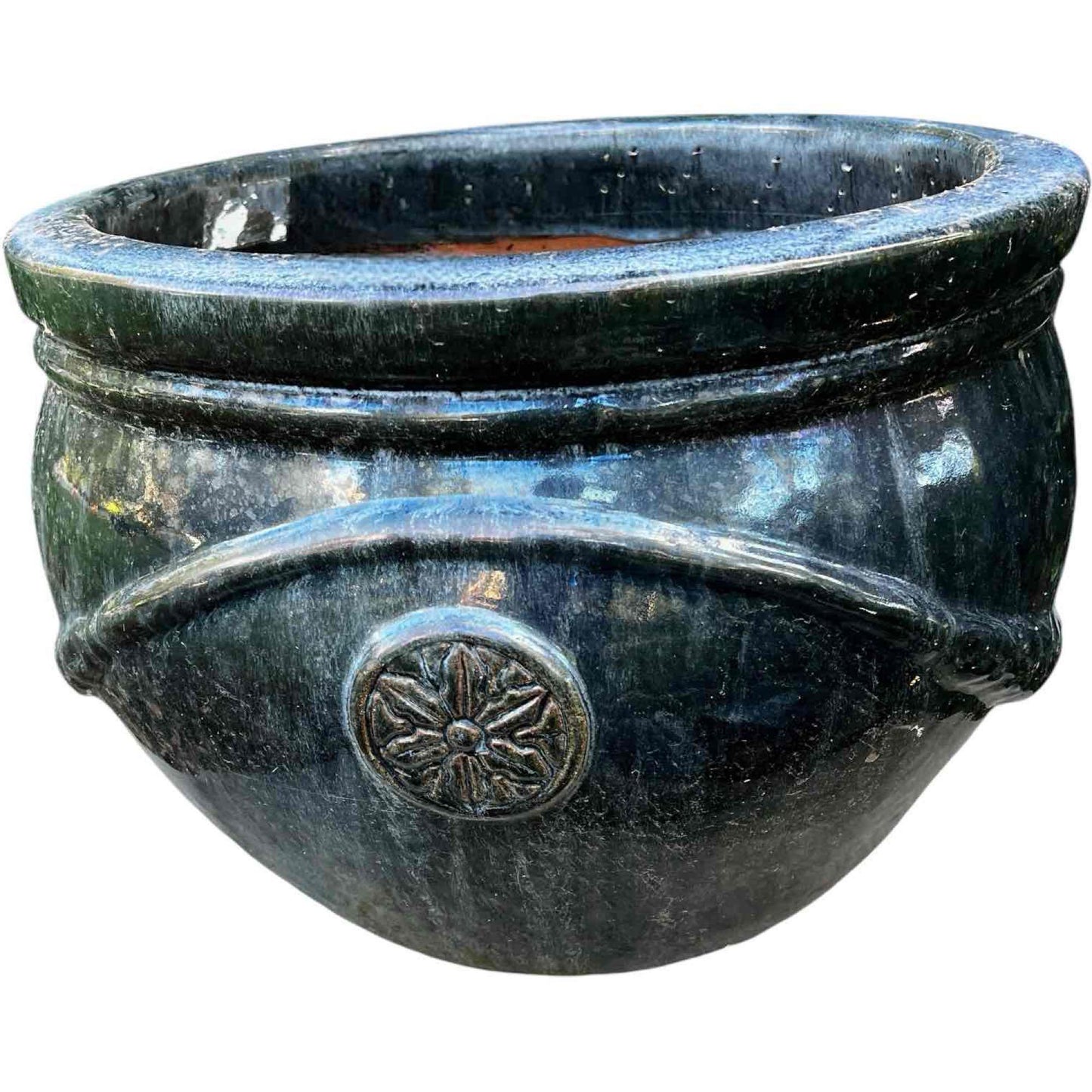 Black Glazed Pottery Outdoor Planter Anduze Style