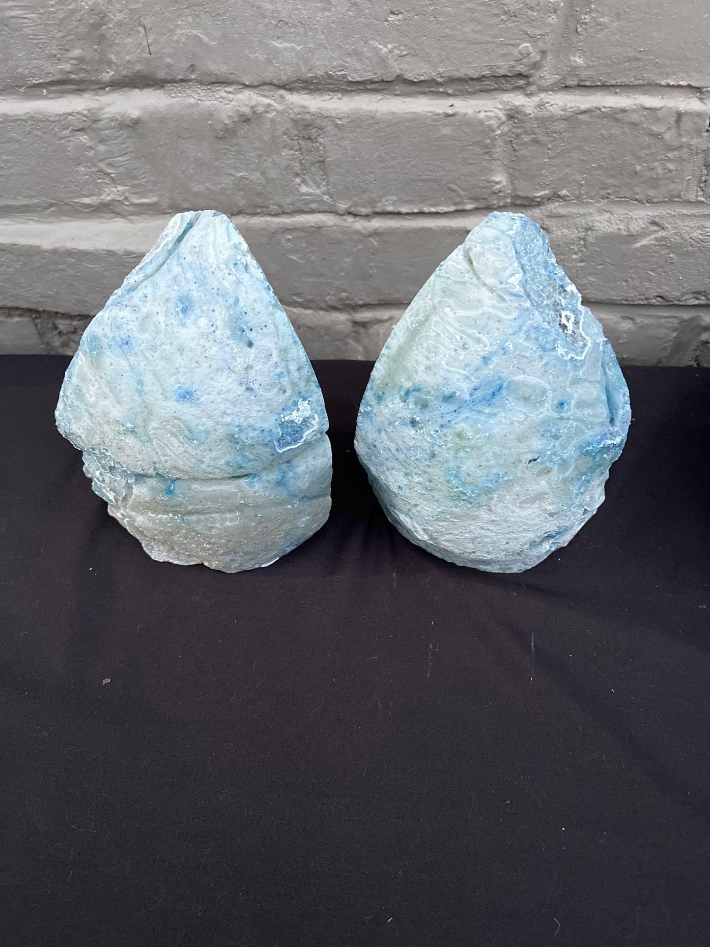 Brazilian Blue Stone Bookends Decor